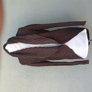 Mossimo Brown Ribbed Open Front Shrug Cardigan M